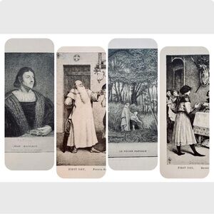 Vintage Ephemera. B&W Etchings. Book Pages. The Decameron. Edwardian.